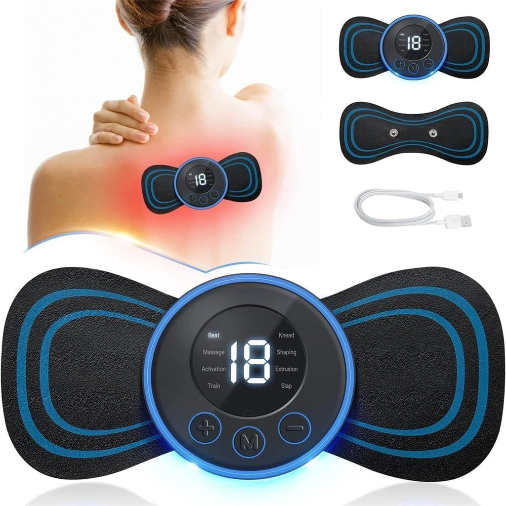 Muscle Body Massager Host with 2 Replaceable Pads and 19 Speed 8 Modes for Pain Relief for Full Body and Relaxation of Arm, Leg Shoulder, Waist