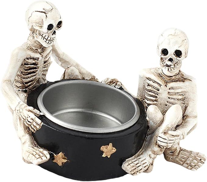 Mysterious Witch Skeleton Stand Handmade Resin Holder  For Themed