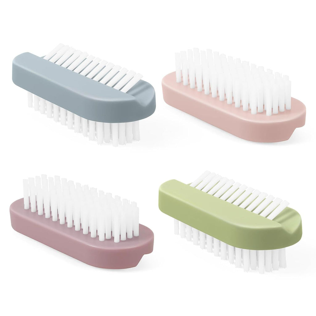 Nail Brush for Cleaning Fingernails, Deep Cleaning Fingernail Brush Two Sided Hand Fingernail Scrub Brush for Cleaning Nail Scrubber Brush Heavy Duty Foot Brush for Men Women Toes 4 PCS