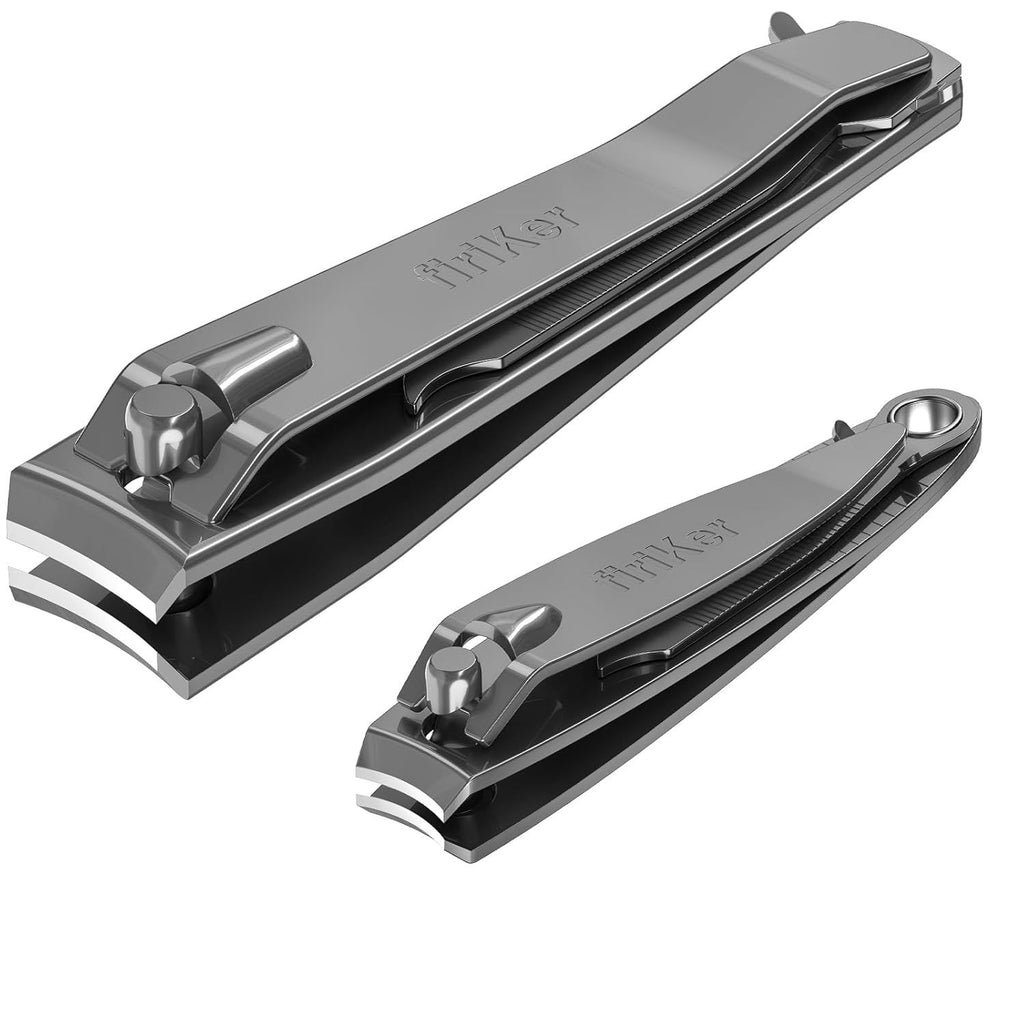 Nail Clipper Set, Sturdy Stainless Steel Fingernails & Toenails Clippers & Nail File, Sharp Effortless Fingernail Toenail Trimmer, Portable Nail Cutter for Women Men