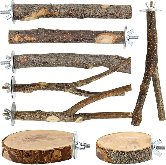 Natural Wood Bird Perches Parrot Perch Stand