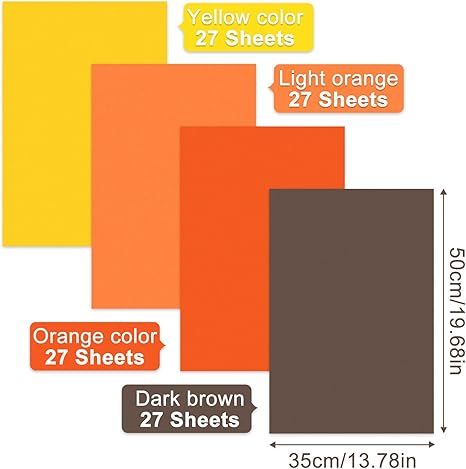 NEBURORA 108 Sheets Autumn Gift Wrap Paper Orange Brown Yellow Tissue Paper Fall Tissue Bulk for Thanksgiving Day Birthday Holiday Presents Packaging and Fall Theme Party Decoration