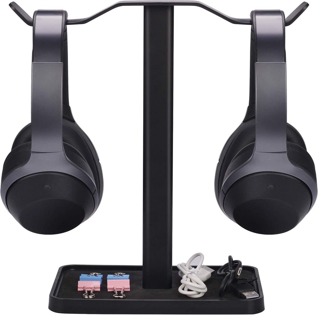 Neetto HS908 - Dual Headphones Stand for Desk, Aluminum Alloy & Metal Gaming Headsets Holder Hanger