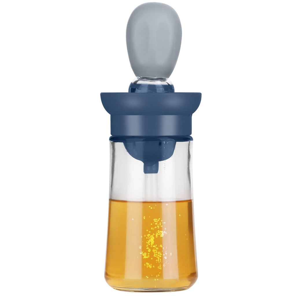 Oil Dispenser Bottle 2 In 1 Cooking Glass Olive Oil Dispenser Silicone Dropper with Silicone Brush Dropper Measuring Container