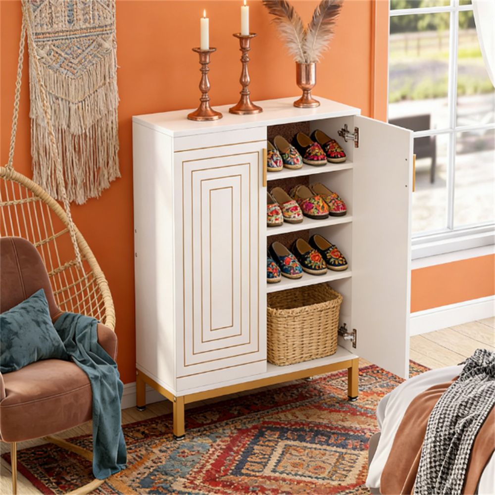 Old SKU:D01027HJ8IG  5-storey shoe cabinet, entrance shoe rack, living room cabinet, storage cabinet with large storage space. space-saving