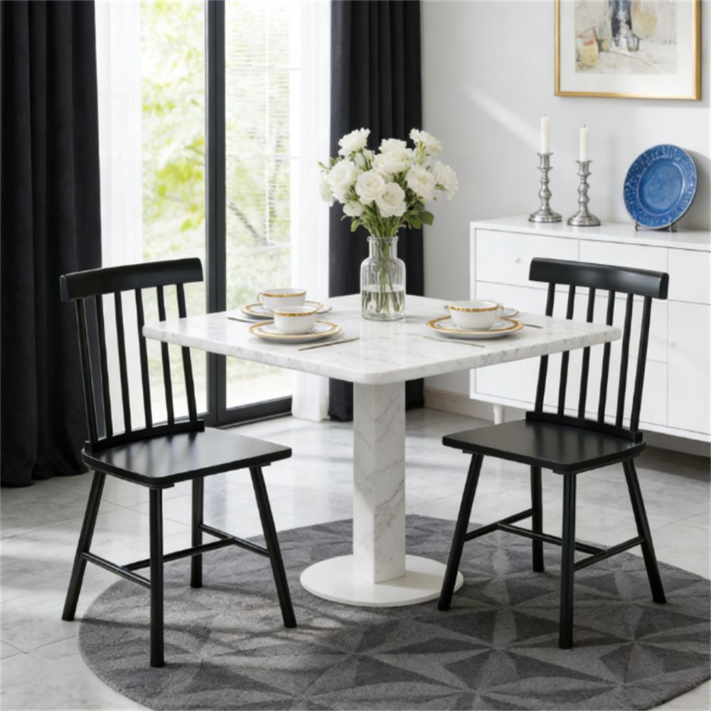 One set of two dining chairs, kitchen chair, living room chair, black chair