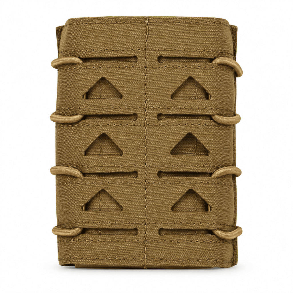Open-Top Magazine Pouch, Adjustable Elastic Retention Mag Holder with Laser-Cut Mounting Panel for Tactical Belt, Vest and Backpack