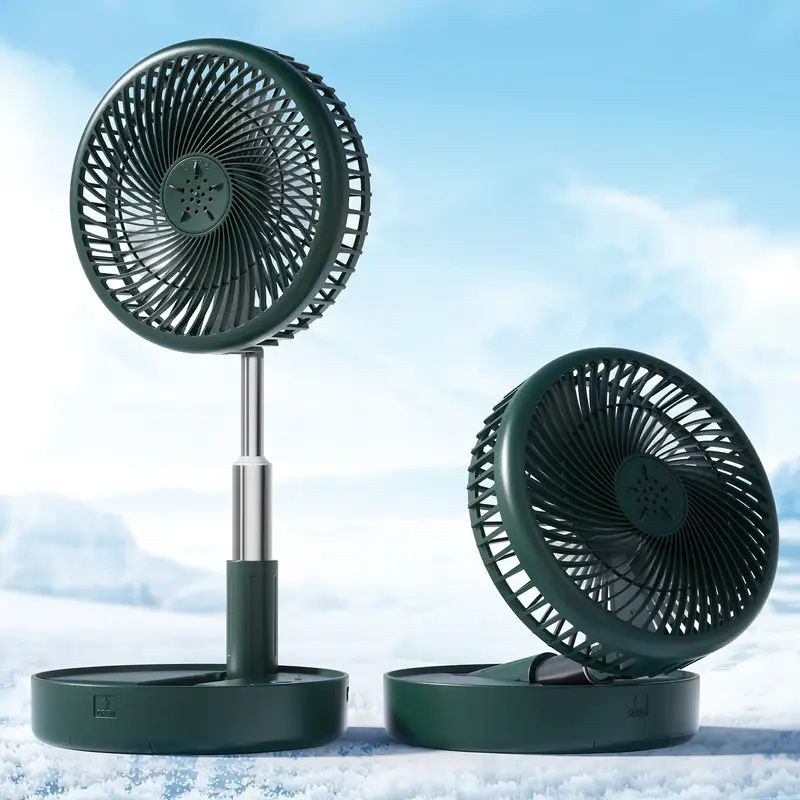 Operated Fan,Portable Rechargeable USB Floor Table Desk Fan with Adjustable Height, 4 Speed Settings Pedestal Fan for Bedroom Camping Travel,White 7.7"