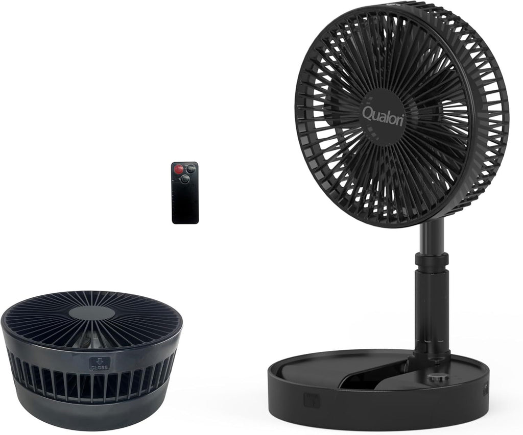 Operated Fan,Portable Rechargeable USB Floor Table Desk Fan with Adjustable Height, 4 Speed Settings Pedestal Fan for Bedroom Camping Travel,White 7.7"