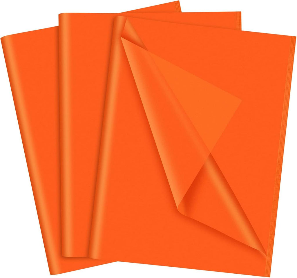 Orange Tissue Paper for Gift Bags - 60 Bright Orange Sheets, 14 x 20 Inch Packaging Paper for Gift Wrap, Filler, Art, Crafts, DIY, Birthday, Wedding, Halloween Party