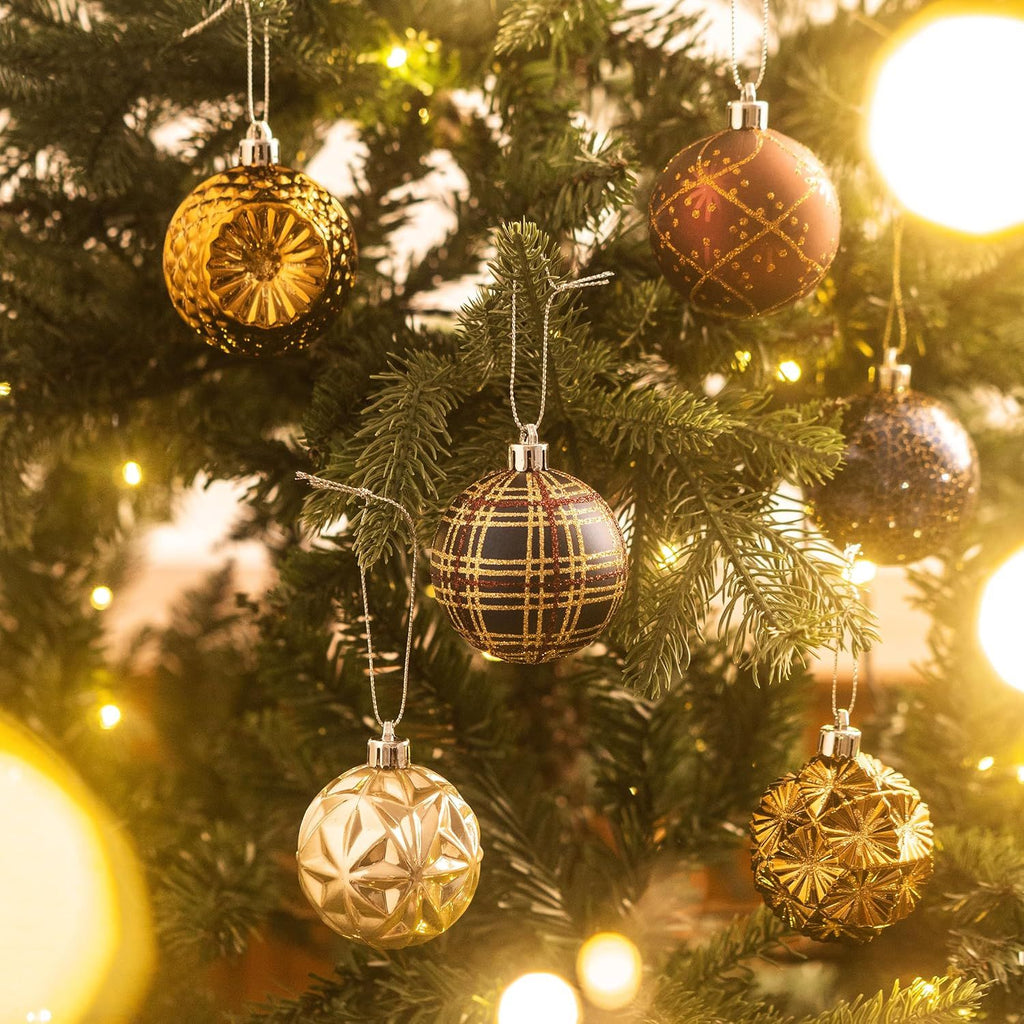 Ornaments for Christmas Trees, 16ct 2.36 Inches White and Silver Shatterproof Christmas Tree Decorations, Luxury Hanging Ball Ornaments for Xmas Holiday Party Decor