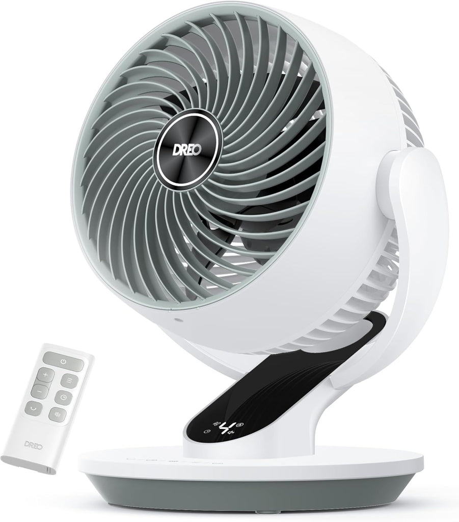 Oscillating Fan for Bedroom, 13 Inch Quiet Table Fans for Home Whole Room, 75ft Powerful Airflow, Desk Air Circulator Fan with Remote, 120° Adjustable Tilt, 4 Speeds, 8H Timer, for Office Desktop