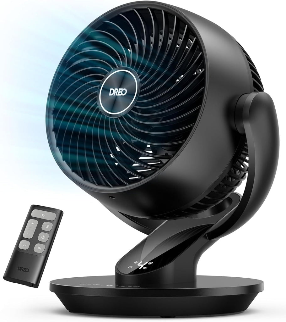 Oscillating Fan for Bedroom, 13 Inch Quiet Table Fans for Home Whole Room, 75ft Powerful Airflow, Desk Air Circulator Fan with Remote, 120° Adjustable Tilt, 4 Speeds, 8H Timer, for Office Desktop