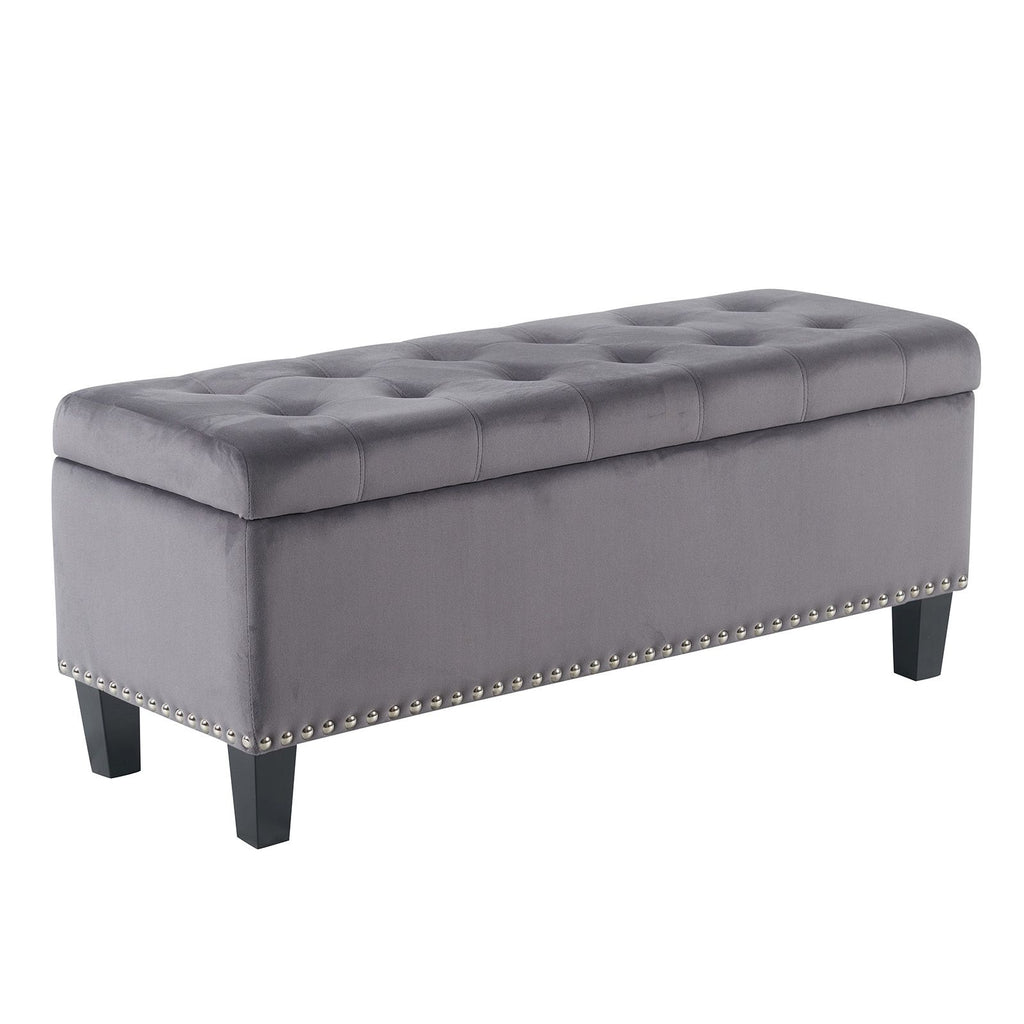 Ottoman with Storage,Foot Rest Bench Bag Floor Chair for Bedroom or Entryway in Gray