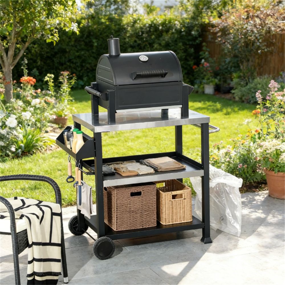 Outdoor bar cart, barbecue table,