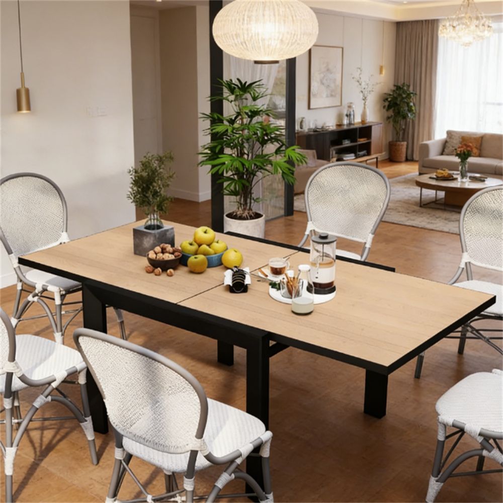 Outdoor dining table, terrace table, natural