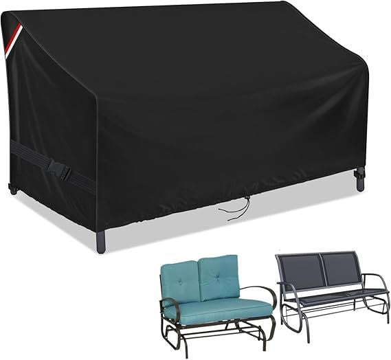 Outdoor Loveseat Cover, 2-Person Waterproof Patio Glider Covers for Outdoor Furniture Glider Bench Cover Patio Loveseat Cover Swing Sofa Furniture Covers - 48" L X 28" W X 35" H