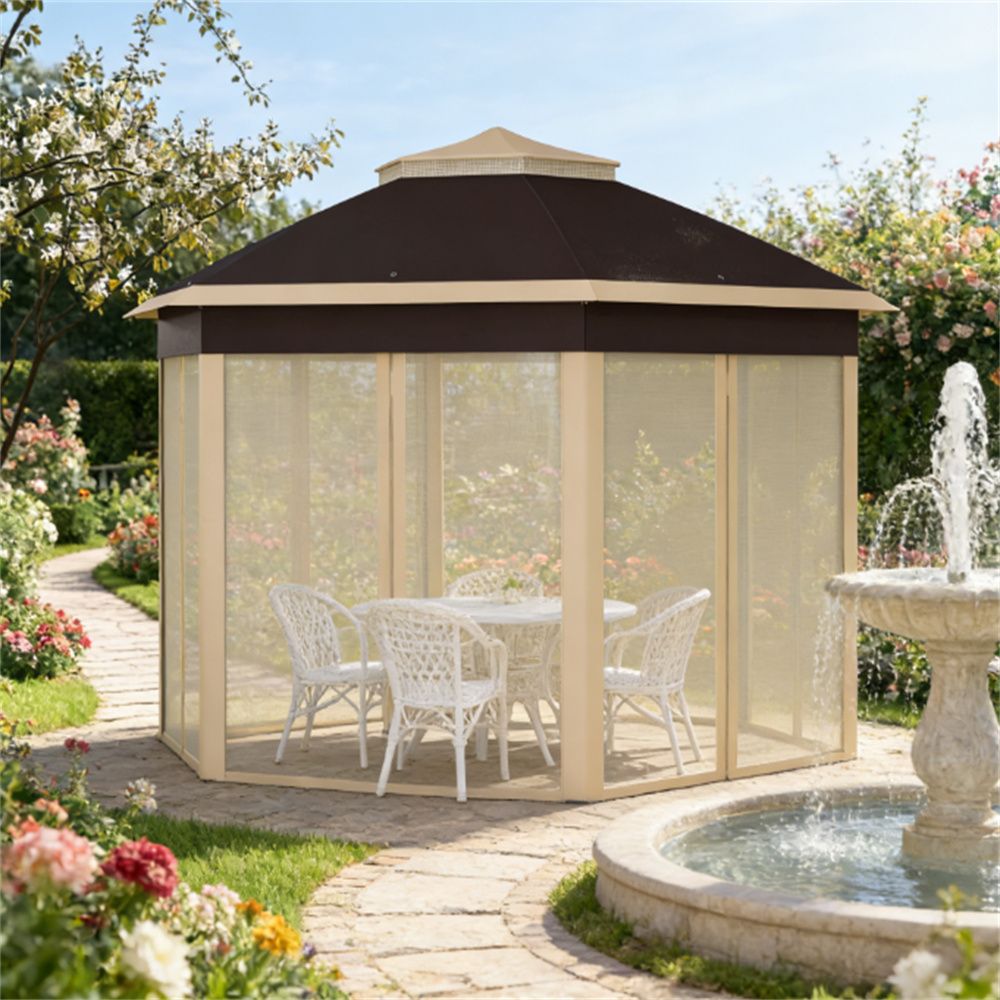 Outdoor pavilion, courtyard sunshade, beige
