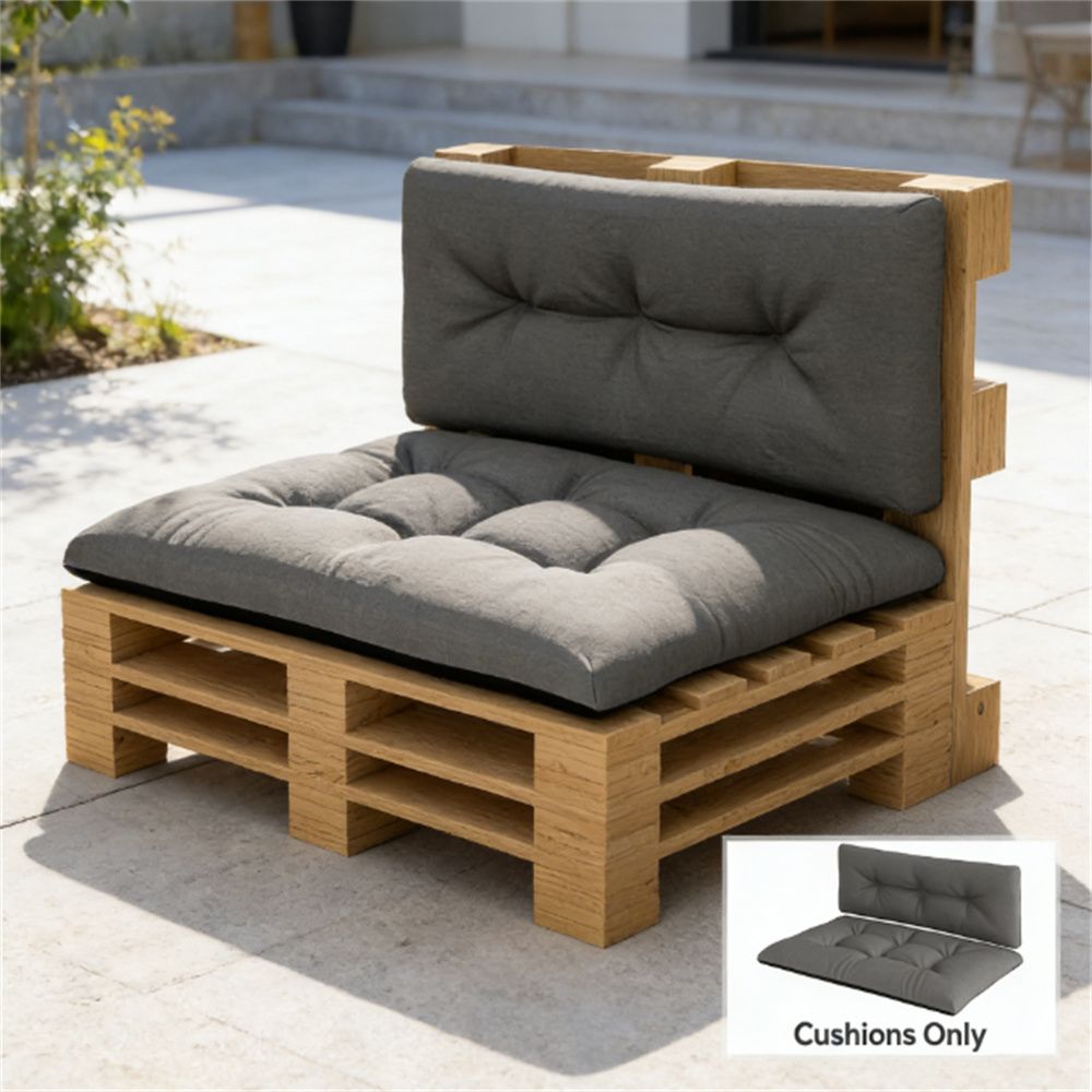 Outdoor replacement cushion, garden chair cushion, black (Cushion only)