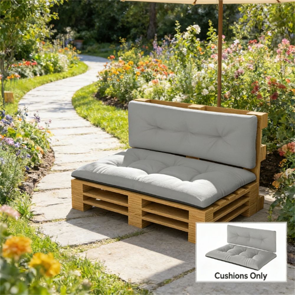 Outdoor replacement cushion, garden chair cushion, light gray (Cushion only)
