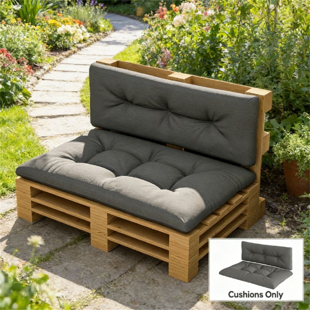 Outdoor seats, garden seat cushions, cushions, dark gray (cushion only)