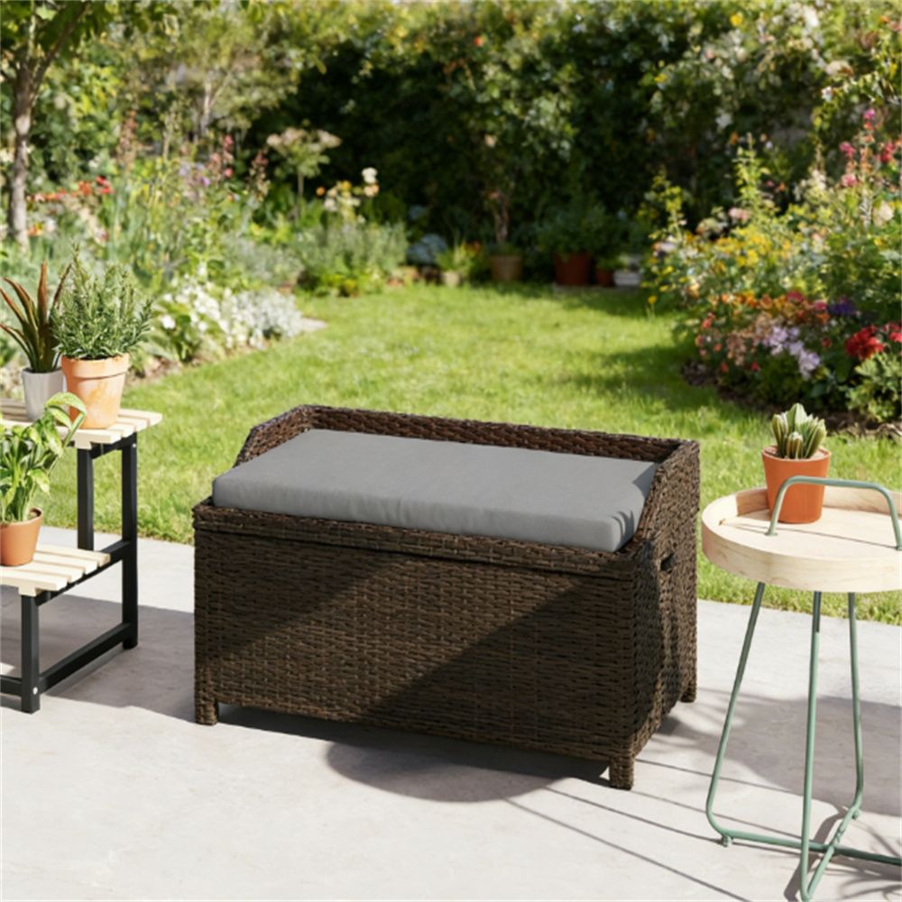 Outdoor stool, storage platform, storage stool, gray