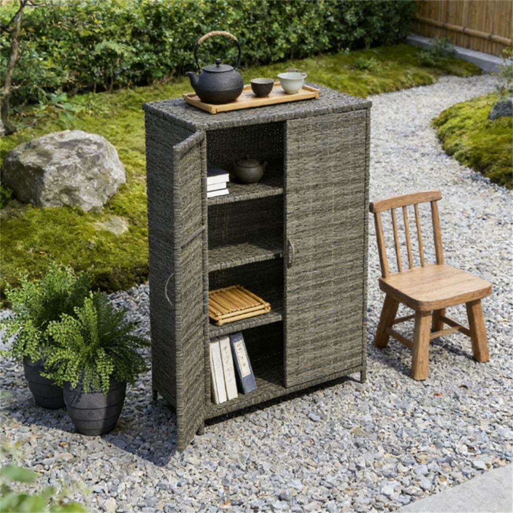 Outdoor storage cabinet, storage platform, mixed gray