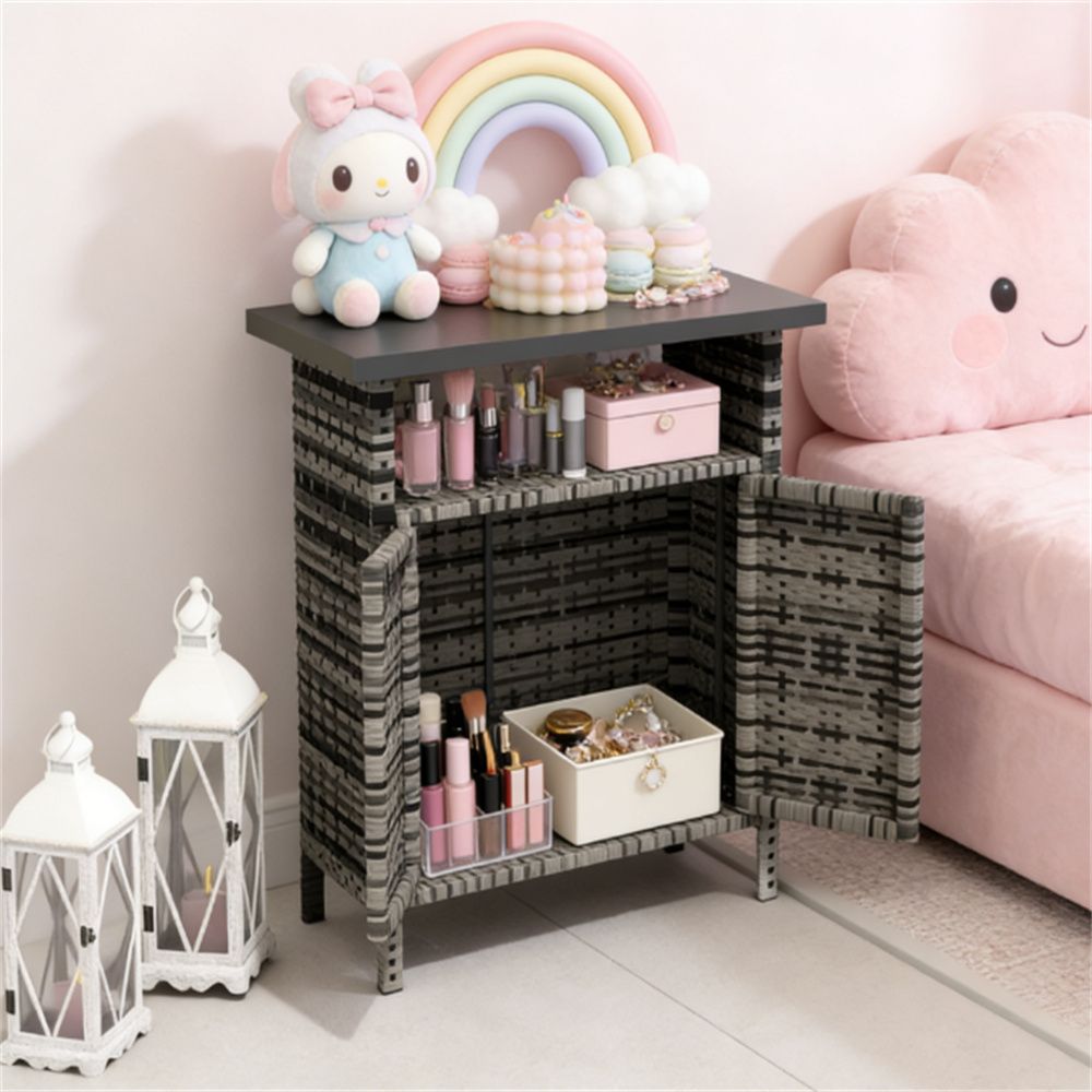 Outdoor storage cabinet, towel rack, mixed-gray