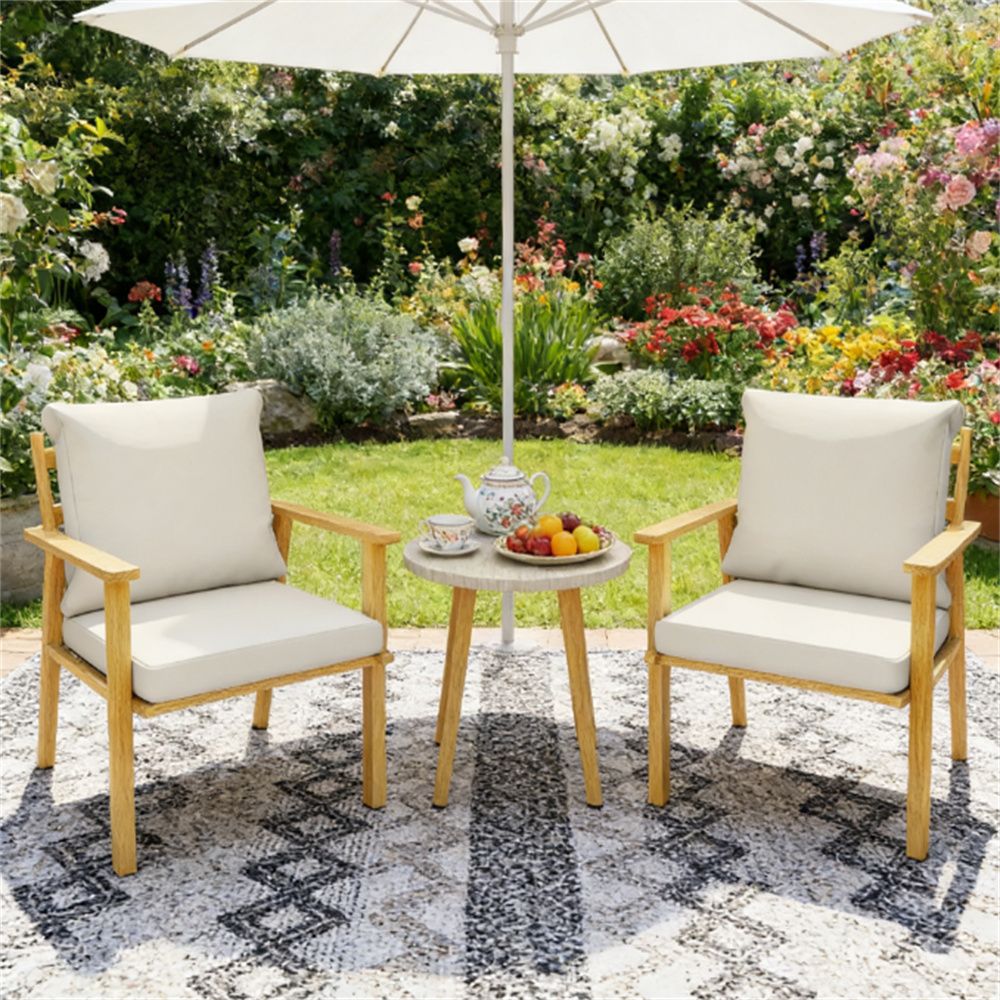 Outdoor Tavern Set, Terrace Furniture, Garden Set, Cream White
