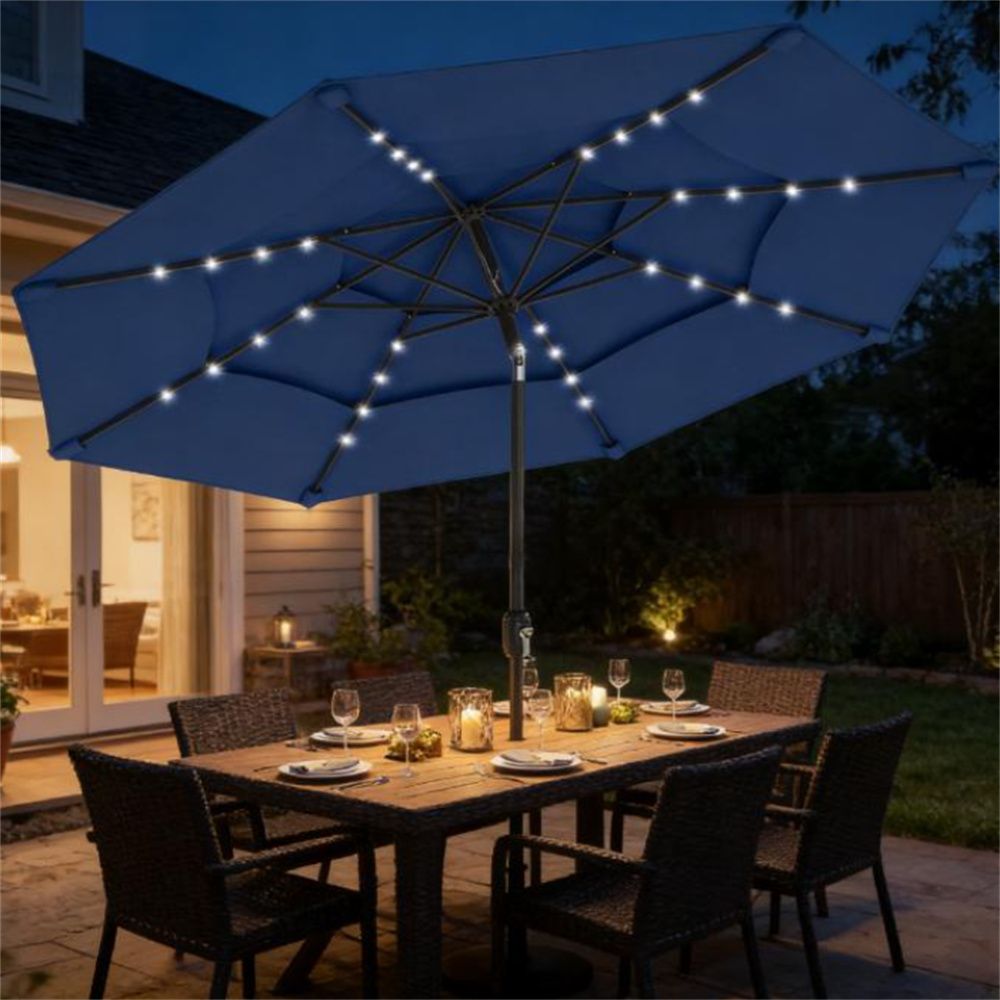 Outdoor terrace umbrella, sunshade umbrella, courtyard umbrella, navy blue