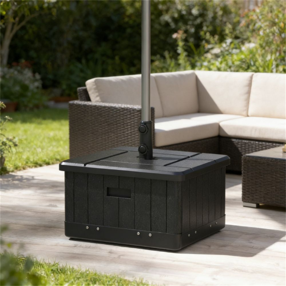 Outdoor Umbrella Stand, Umbrella Base, Terrace Umbrella Rack, Black (Base Only)