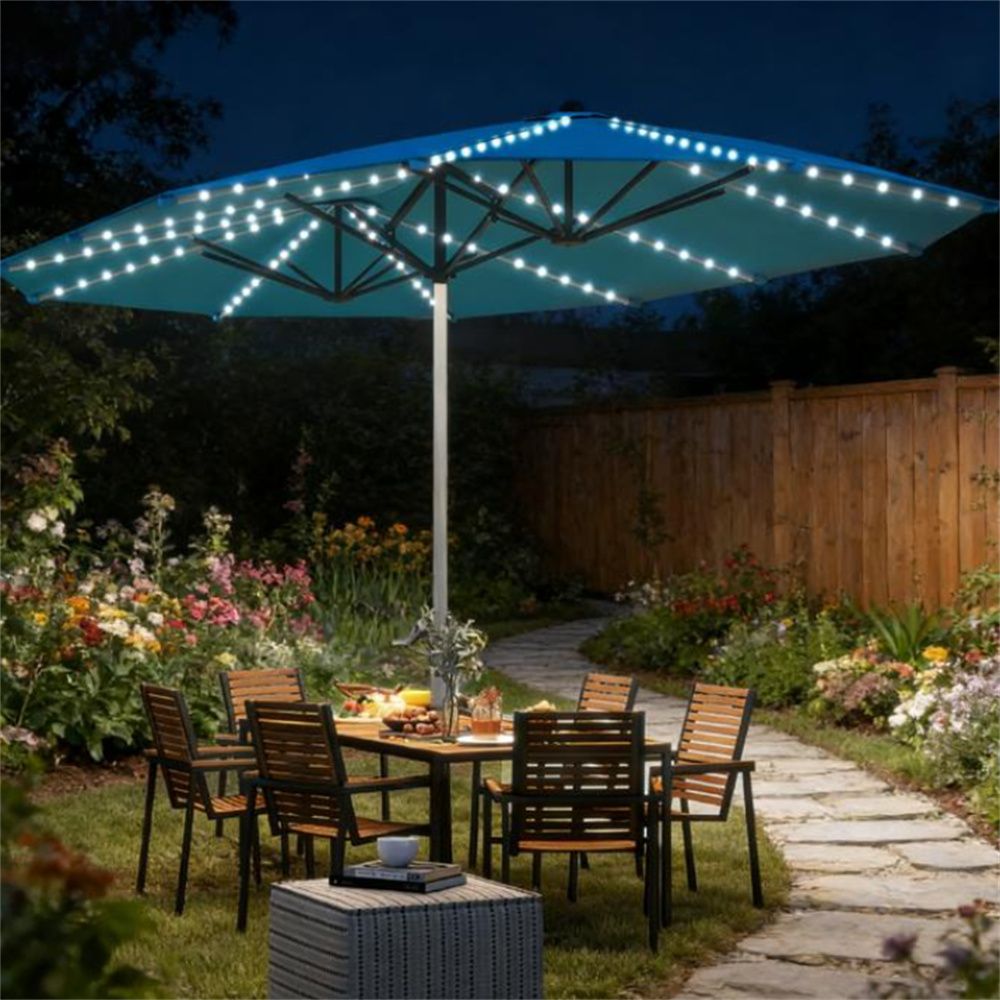 Outdoor Umbrella, Sunshade Umbrella, Terrace Umbrella, Blue
