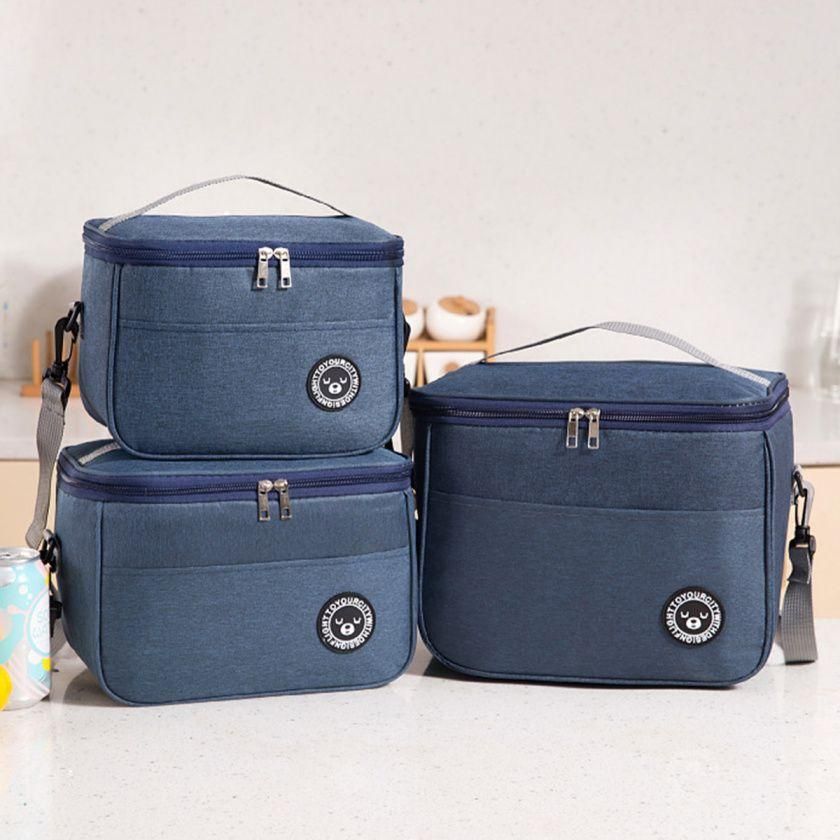 Oxford cloth insulated lunch box bag with thick aluminum foil for long-term cold insulation and portable crossbody dual-use lunch box bag
