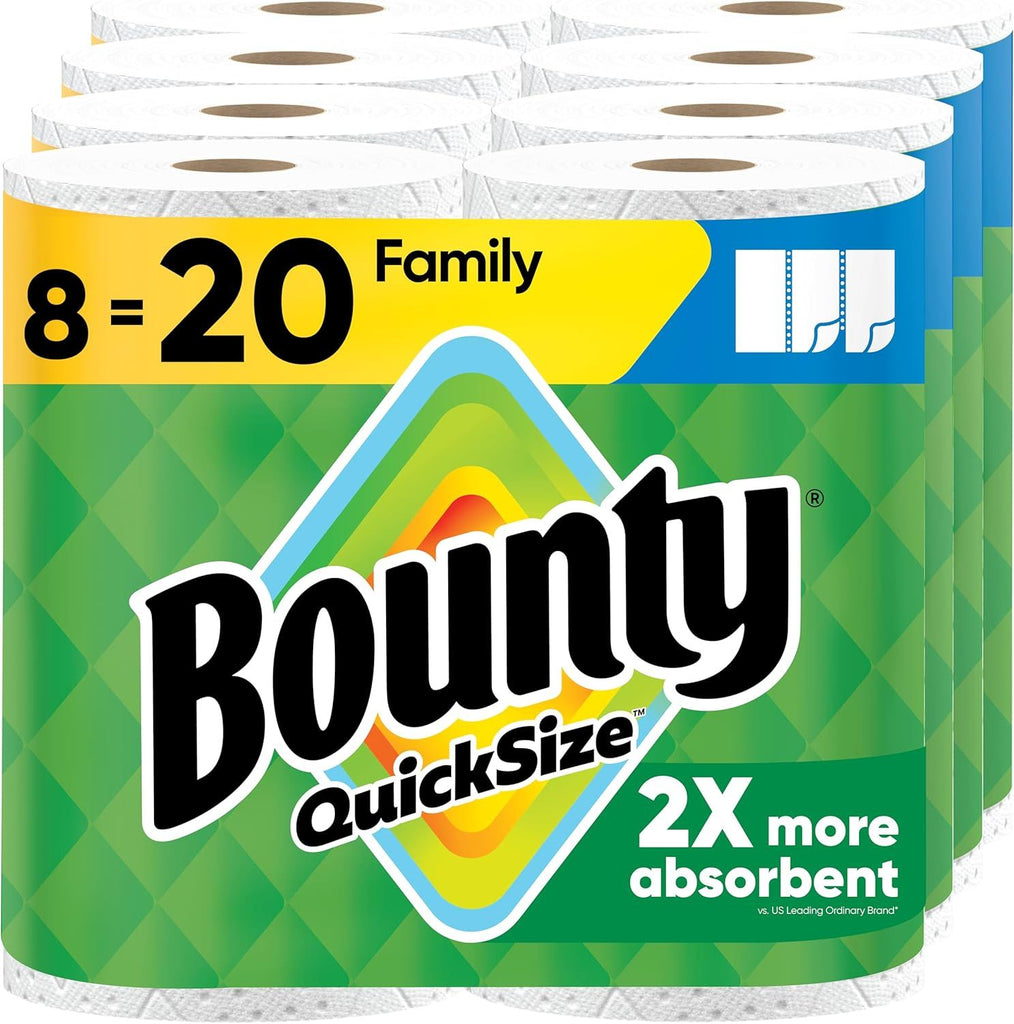 Paper Towels, White, 8 Family Rolls = 20 Regular Rolls