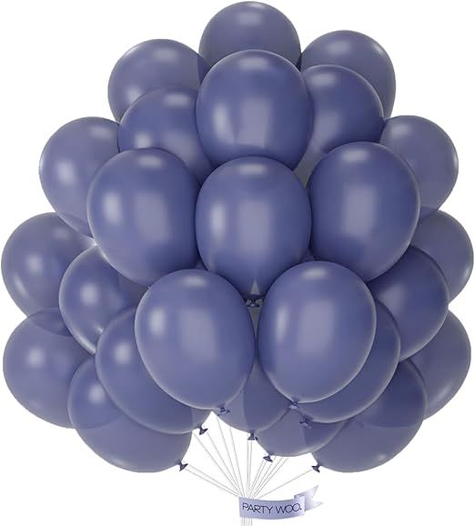 PartyWoo Dusty Blue Balloons 50pcs 12 Inch Navy Slate Blue Boho Neutral Latex Helium Balloons for Graduation Wedding Baby Shower Anniversary Bachelorette Retirement Birthday Party Decorations Blue-F15