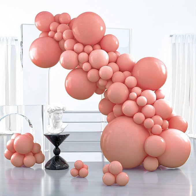 PartyWoo Dusty Pink Balloons 100pcs Different Sizes of 36 18 12 10 5 Inch Blush Pink Dusty Rose Boho Netural Balloon Arch Kit Garland for Baby Shower Princess Girl Birthday Party Decorations Pink-F01