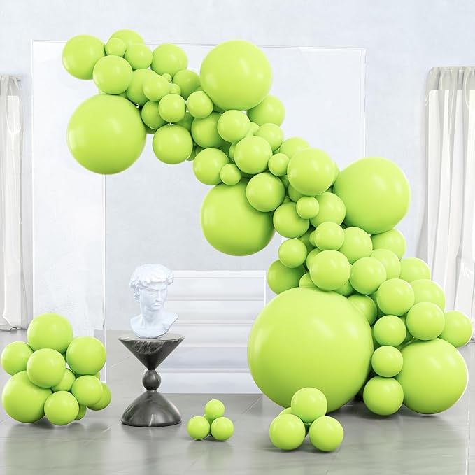 PartyWoo Lime Green Balloons 100 pcs Different Sizes of 36 18 12 10 5 Inch Neon Yellowish Light Green Latex Balloon Arch Kit Garland for Graduation Halloween Summer Birthday Party Decorations Green-Y6