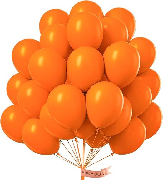PartyWoo Orange Balloons 50pcs 12 Inch Fall Latex Helium Balloons for Birthday Baby Shower Graduation Fall Tangerine Little Cutie Pumpkin Tropical Sunshine Boho Theme Party Decorations Orange-Y9
