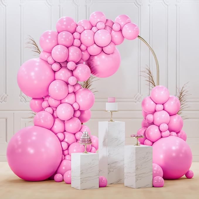 PartyWoo Pink Balloons 100pcs Different Sizes of 36 18 12 10 5 Inch Matte Pink Balloon Arch Kit for Baby Shower Gender Reveal Princess Bachelorette Engagement Birthday Party Decorations Pink-Y11