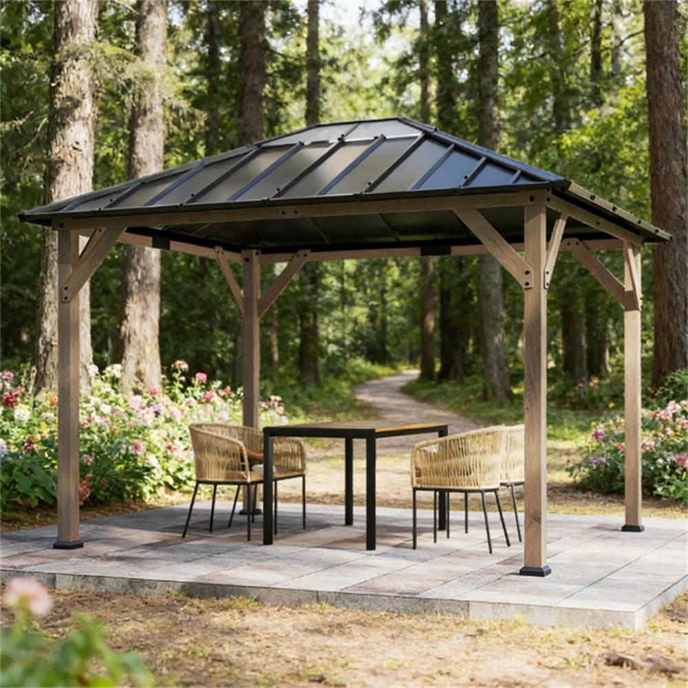 Pavilions, canopies, sunshades, light walnut wood