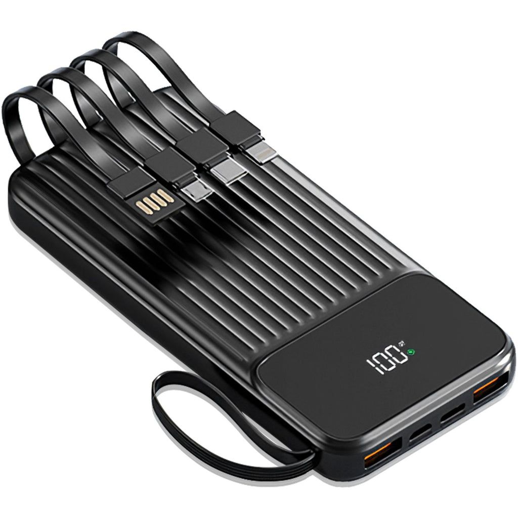 PD22.5W Fast Charger 20000mAh Fast Charging Power Bank Portable Charger with 4 Inbuilt Cables Digital Display Handle Fit For IOSPhone 15/14 Android And More