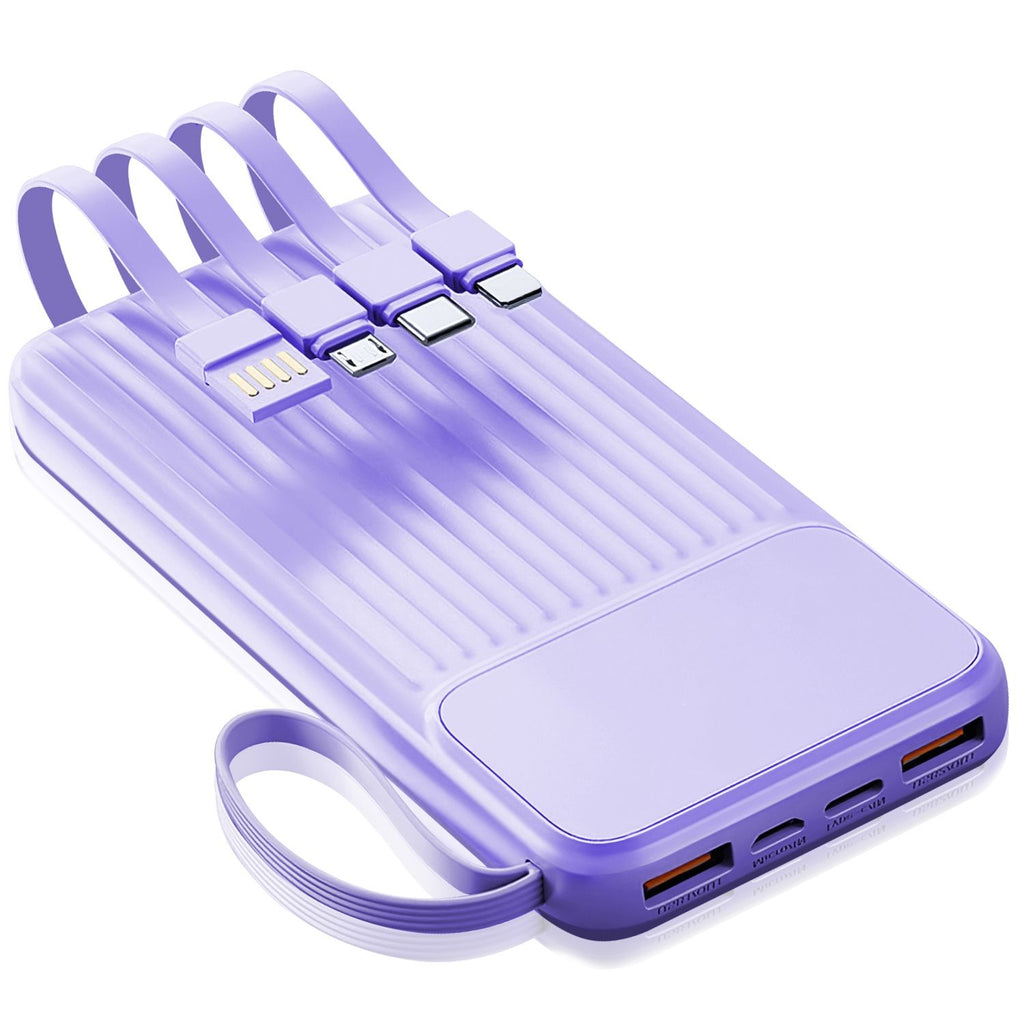 PD22.5W Fast Charger 20000mAh Fast Charging Power Bank Portable Charger with 4 Inbuilt Cables Digital Display Handle Fit For IOSPhone 15/14 Android And More