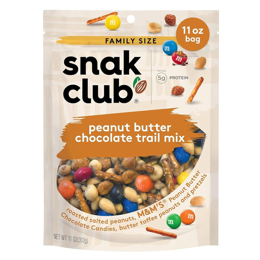 Peanut Butter Chocolate Trail Mix with Peanuts, Peanut Butter M&M'S, Toffee Peanuts, and Pretzels, 11 oz Resealable Bag