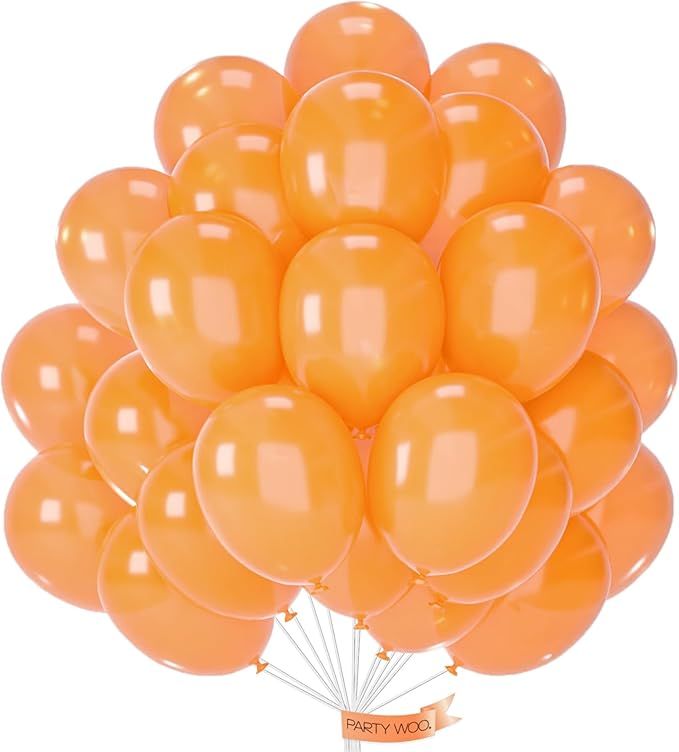 Pearl Orange Balloons 50pcs 12 Inch Fall Pumpkin Latex Balloons for Graduation Thanksgiving Halloween Little Cutie Baby Shower Birthday Wedding Fall Themed Party Decorations Orange-Z28