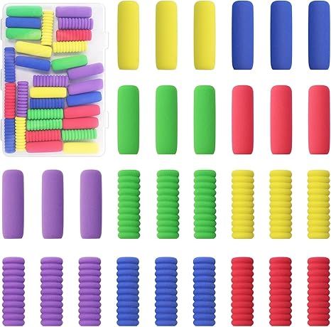 Pencil Grip Soft Foam Pencil Grips for Handwriting 1.5 Inch Comfort Pencil Holder for Writing Aid 5 Color (15 Pcs Annular 15 Pcs Classics)