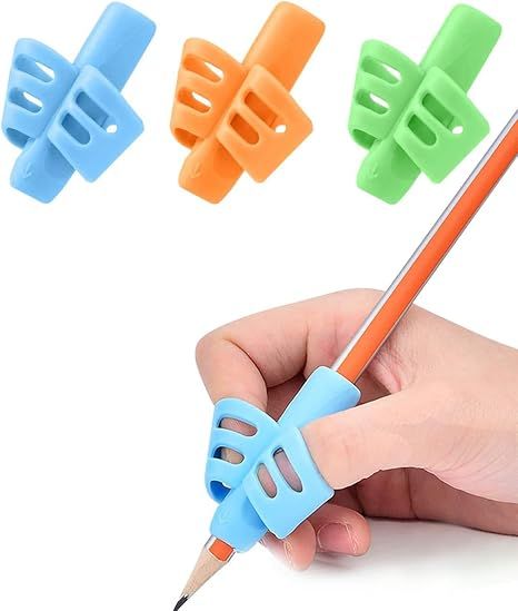 Pencil Grips for Kids Handwriting Pencil gripper Pencil Holder Posture Correction Training Writing AIDS for preschooler Kids toddler Children Special Needs (3 PCS)
