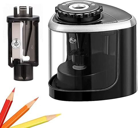 Pencil Sharpener Electric Pencil Sharpener for Kids, Blade to Fast Sharpen, Suitable for No.2/School/Classroom/Office/Home Black