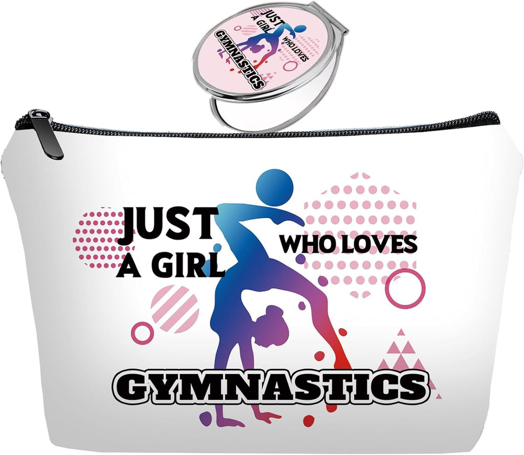 Personalized Gymnastics Travel Makeup Cosmetic Bag set with Mirror for women girls,Bride Bridesmaid Makeup Bag organizer kit for Gymnastics lovers,Sports Gifts for Mom femal Friends,Travel & Daily Use