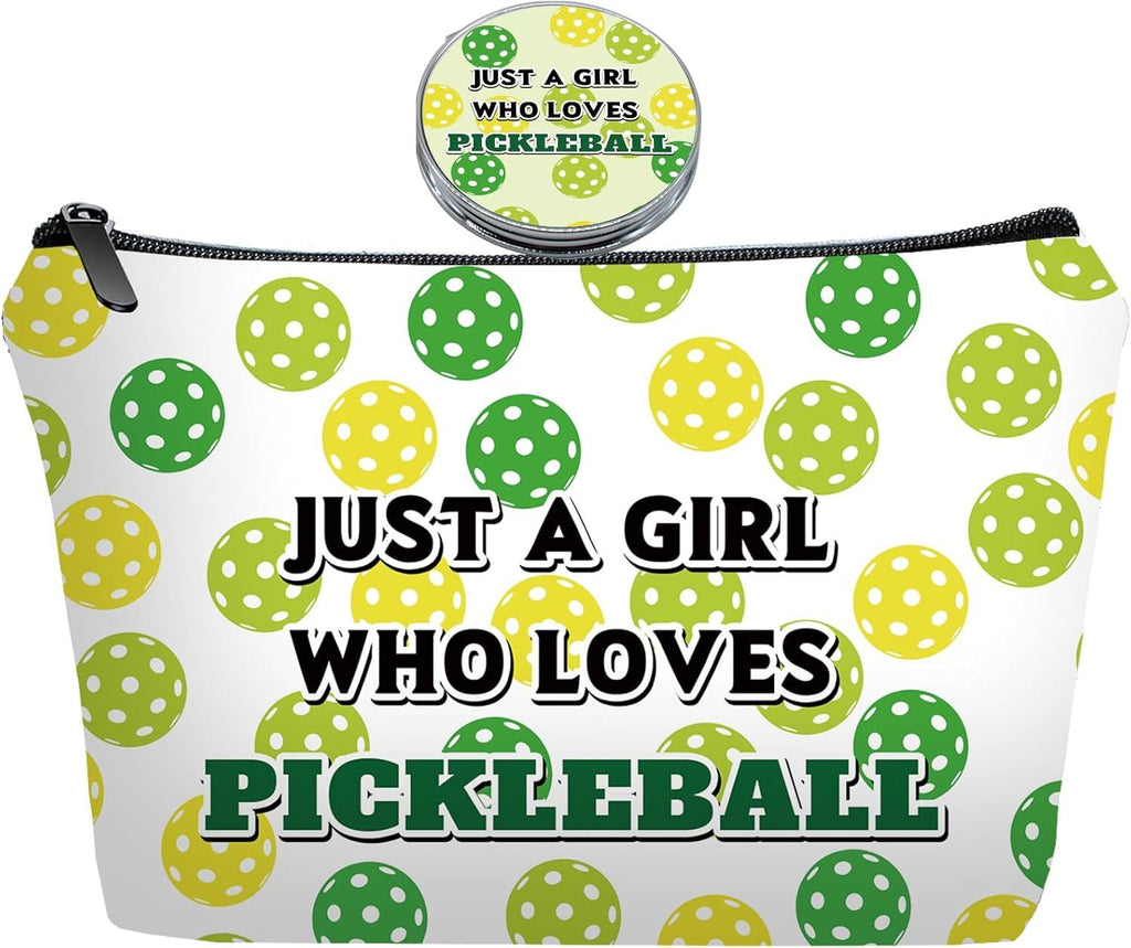 Personalized Pickleball Travel Makeup Cosmetic Bag set with Mirror for women girls,Pickleball Lover Player Makeup Bag organizer kit,Travel & Daily Use,Pickle ball stuff Gifts for Women Friends