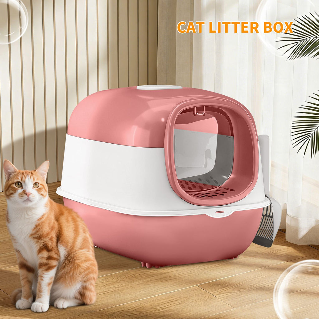 Pet Litter Box Fully Enclosed Spillproof Deodorant Cat Toilet Two-Way Shovel Large Capacity Cat Toilet Litter Box Closed Sandbox